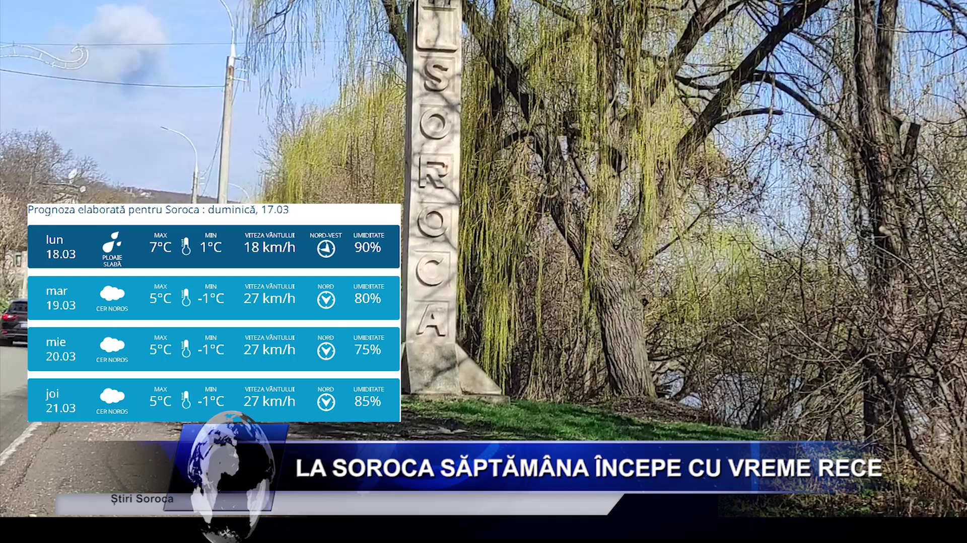 La Soroca săptămâna începe cu vreme rece