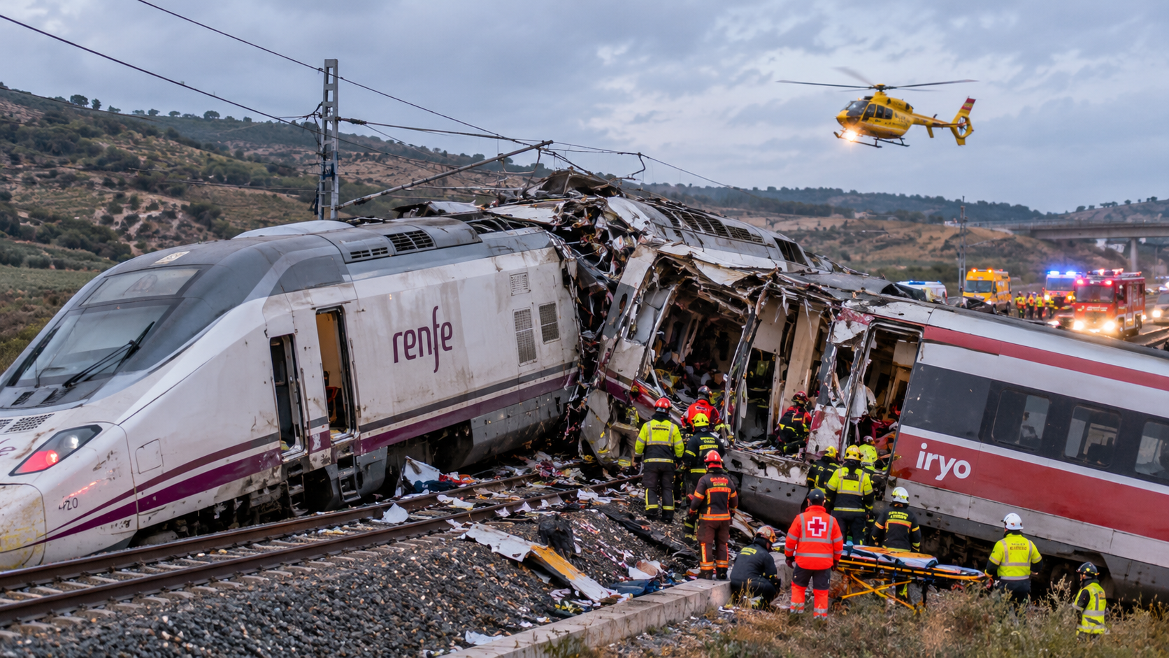 Tragedie feroviară în Spania: cel puțin 68 de morți după ciocnirea a două trenuri
