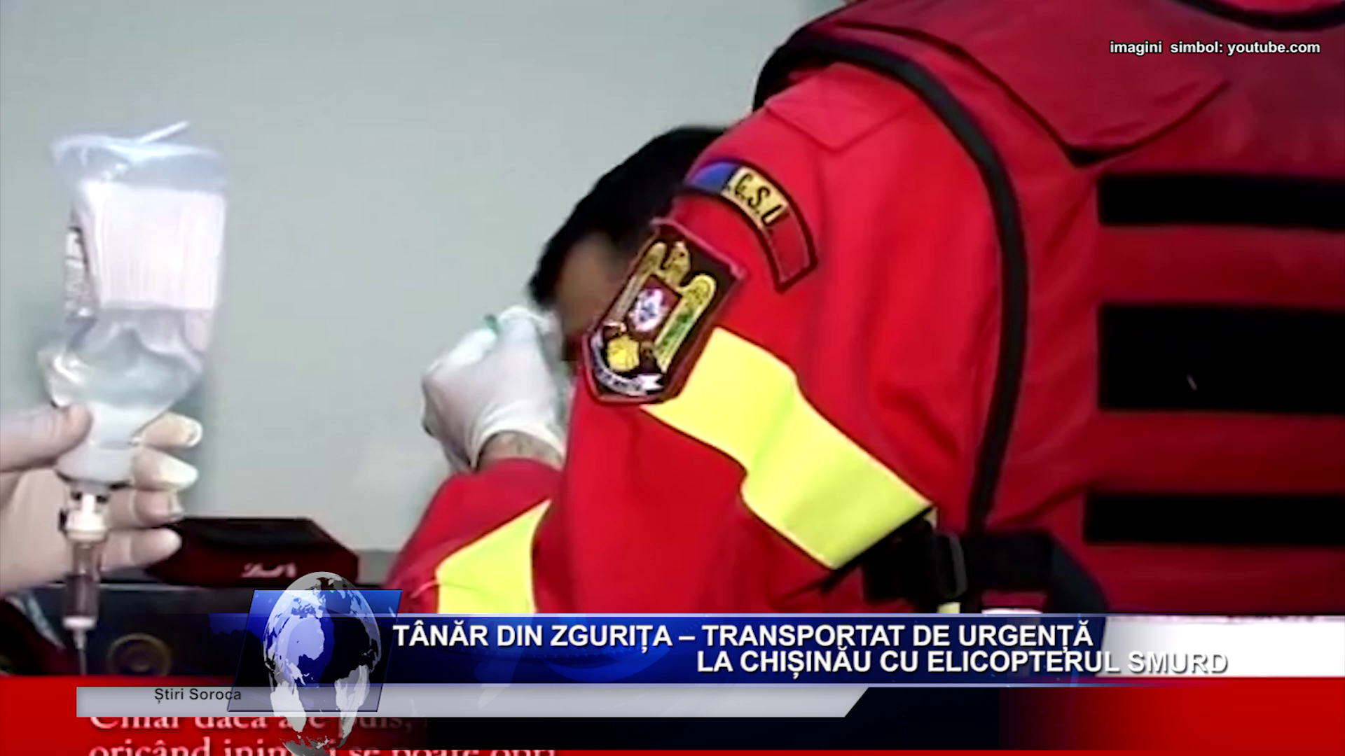 Tânăr din Zgurița – transportat de urgență la Chișinău cu elicopterul SMURD